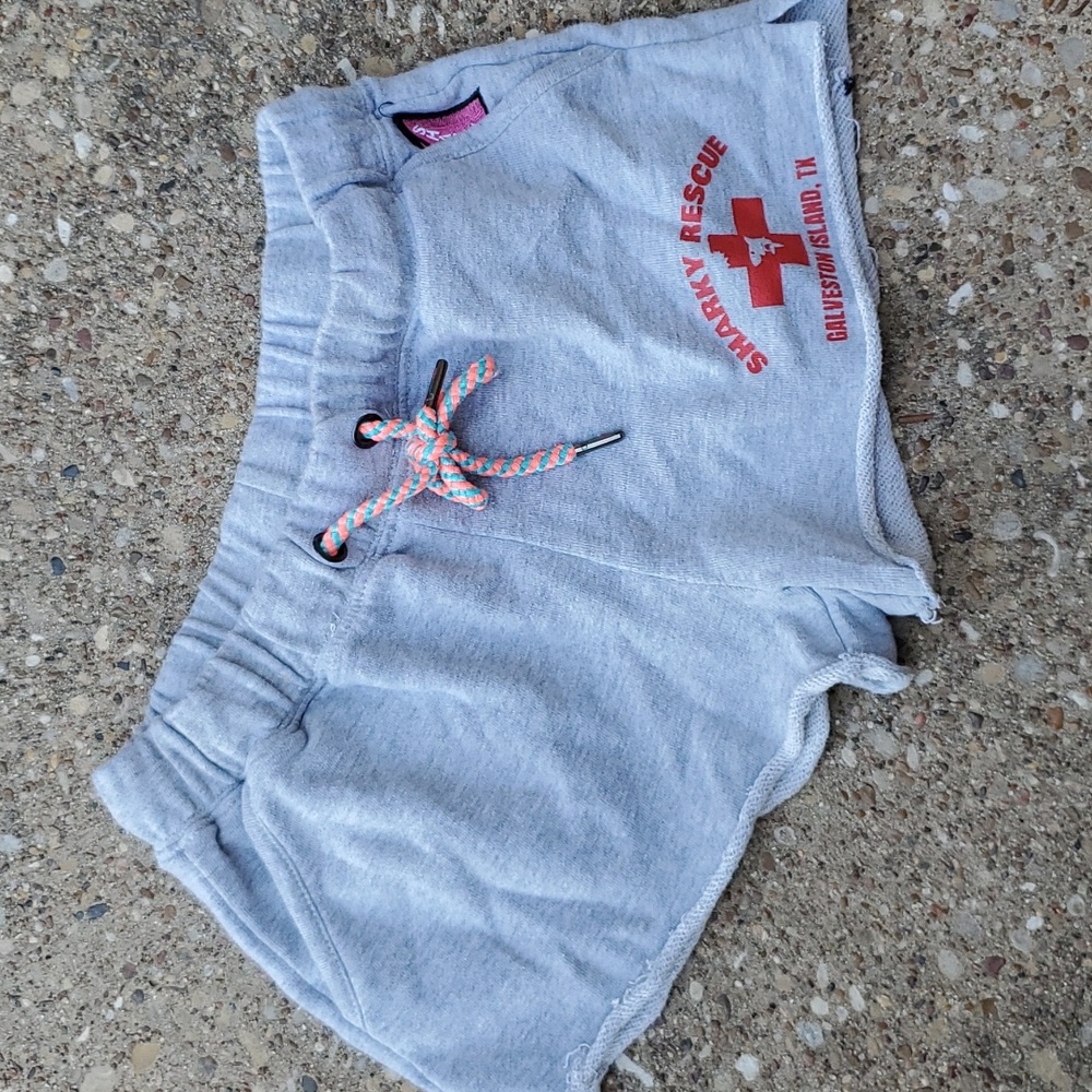 Sharky Rescue Galveston Island Texas Grey Beach Shorts Girls Large Sweatshorts